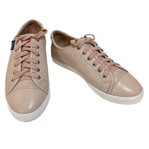 FRANKiE4 Nat II Blossom Leather Sneaker Womens 8 Punched Blush Pink No Insole - Picture 1 of 13
